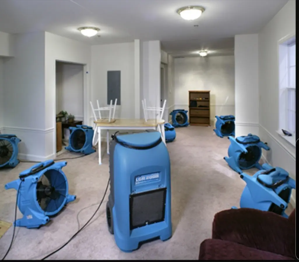 Air movers and dehumidifier setup for Water Extraction & Removal in Reminderville
